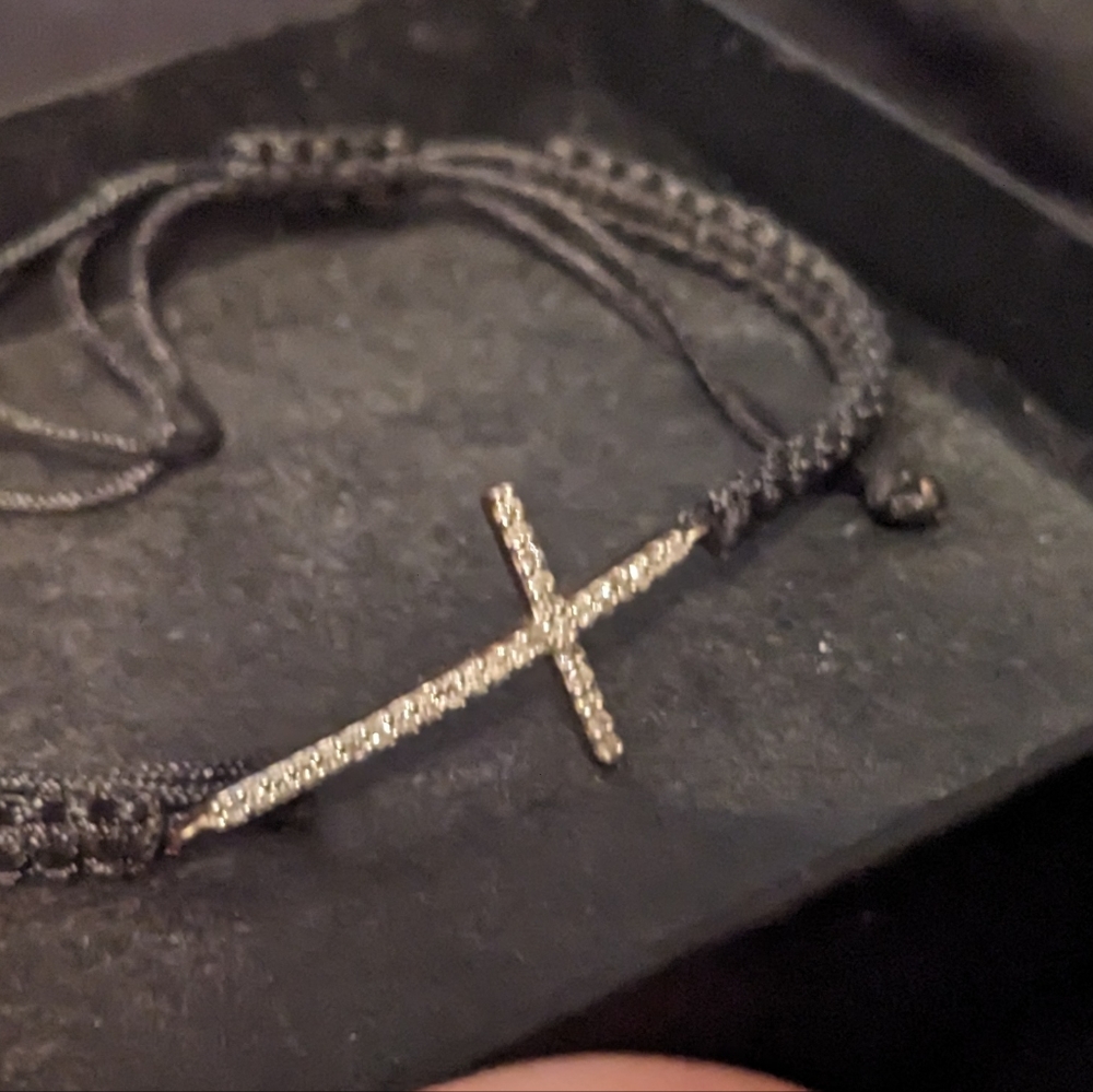 Diamond Macrame Cross bracelet Macys - Picture 4 of 8